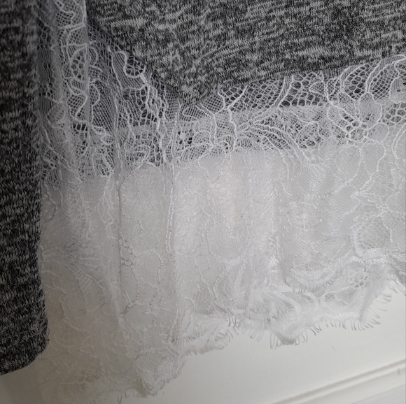 Grey Top with Lace Bottom - Picture 2 of 3
